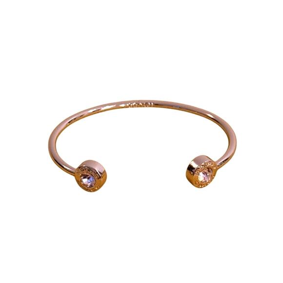 RETAIL $98 COACH Open Circle Cuff Bangle*Gold with gems*NEW w/tags - Picture 3 of 5